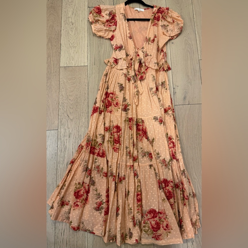 Love Shack Fancy Floral Linen Maxi Dress
